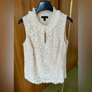 Lace J Crew sleeveless top.